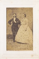 view Two men, one in drag, posing as a couple. Photograph, 189-.