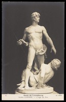 view A sculpture called "The Iron Age". Photographic postcard after A. Lanson, 193-.