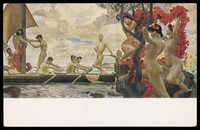 view Odysseus and the Sirens. Colour process print after O. Greiner, 190-.