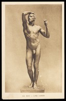 view "The age of bronze". Process print after Auguste Rodin, 190-.