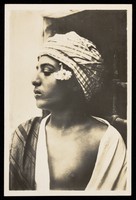 view Photograph of an Arab boy in profile, North Africa.