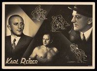 view Karl Reiber, a wrestler. Photographic postcard, 192-.