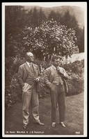 view Sir Hugh Walpole & J.B. Priestley. Photographic postcard, 192-.