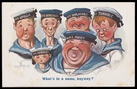 view Sailors of different characters. Colour process print after D. McGill, 192-.