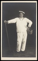 view Bert Murray in character as a sailor. Photographic postcard, 192-.