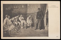 view Candidates fit for military service awaiting a medical assessment, 1897. Process print after Jos. Straka, 1904.