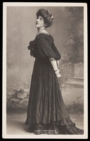view Clem Matthews in drag. Photographic postcard, ca. 1910.