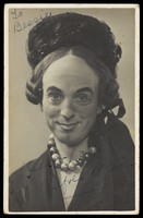 view Wilfred Watson in drag. Photographic postcard.