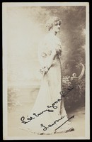 view Lawrie in drag. Photographic postcard, ca. 1910.