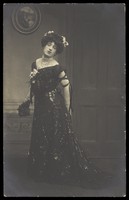 view A man in drag. Photographic postcard by Fred C. Palmer, 190-.