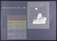 view A psychoanalyst on his couch analysing himself in a mirror; with statistics of mental illness in the Netherlands for 1992. Lithograph for the Nederlands centrum Geestelijke volksgezondheid, 1994.