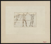 view Anatomical figures. Ink drawing attributed to J. Flaxman, 18--.