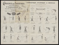 view Gymnastique hygiénique & médicale pour les deux sexes : exercises pratiques et raisonnés des muscles / Corderie des Théâtres A. Brécheux, F. Gailliardot, succr., 265, 267 Rue St. Denis, Paris.