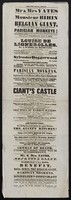 view Last appearance but two of Mr. & Mrs. Yates : last appearance but four of Monsieur Bihin the celebrated Belgian giant, the tallest and handsomest man in the world, and also of the original troupe of Parisian monkeys! / Theatre Royal, Dublin.