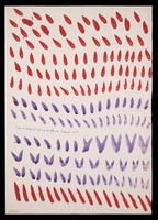 view Teardrops, V-shapes and diagonals. Watercolour by M. Bishop, 1975.