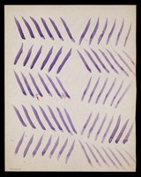 view Mauve diagonals. Watercolour by M. Bishop, ca. 1976.