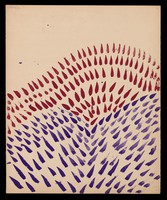 view A cumulation of teardrops. Watercolour by M. Bishop, 1968.