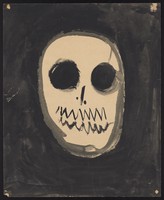 view A skull. Watercolour by M. Bishop, 1964.