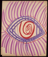 view An eye. Watercolour by M. Bishop, 1965.