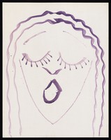 view The head of a young woman in distress. Watercolour by M. Bishop, 1973.