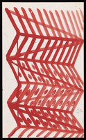 view A folding lattice. Watercolour by M. Bishop, 1972.