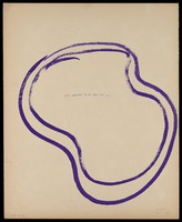 view An irregular rounded shape. Watercolour by M. Bishop, 1967.