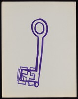 view A key. Watercolour by M. Bishop, 1970.