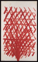 view A red excrescence overlaid by a red grid. Watercolour by M. Bishop, ca. 1970.