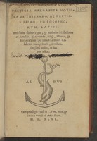 view Pretiosa margarita novella de thesavro, ac pretiosissimo philosophorvm lapide / [Petro Bono Ferrariensi autore] Artis huius diuinae typus, et methodus: collectanea ex Arnaldo, Rhaymundo, Rhasi, Alberto, et Michaele Scoto; per Ianum Lacinium Calabrum nunc primum, cum lucupletissimo indice, in lucem edita.