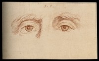 view A pair of eyes expressing the character of a solid thinker, unhurried, yet intrepid if required (according to Lavater). Drawing by T. Holloway, ca. 1794.