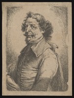 view A man, half-length to left, looking to front. Etching.