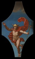 view Mercury (Hermes) holding the caduceus. Oil painting after Raphael.