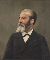 view Ferdinand-Frédéric-Henri Moissan (1852-1907), inorganic chemist. Oil painting by Edgar-Adrien-Jean Aillet, 1934.