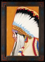 view A Blackfeet Indian. Pastel by W. Langdon Kihn, 1926.