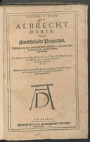 view Beschryvinghe van de menschelijcke proportion. Begrepen in vier ... boecken ... In 't Latijn ende Hooghduytsch, tot Nurenbergh ghedruct ... Ende nu in onse Nederlandtsche sprake over-gheset / [Albrecht Dürer].