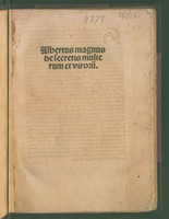 view De secretis mulierum et virorum cum commento / [Albertus].