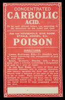 view Concentrated carbolic acid : to be well diluted before use, according to the directions on the label and case : for the household, sick room, stable, kennel, etc. : poison.