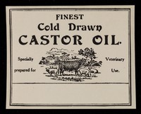 view Finest cold drawn castor oil : specially prepared for veterinary use.