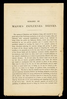 view Remarks on Major's influenza drinks / [J. Major].