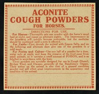 view Aconite cough powders for horses.