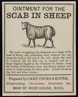 view Ointment for the scab in sheep / prepared by Cary Cocks and Roper.