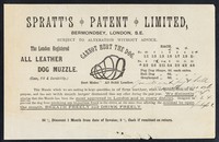 view The London registered all leather dog muzzle : (ease, fit & durability) : cannot hurt the dog : best make : all solid leather... / Spratt's Patent Limited.