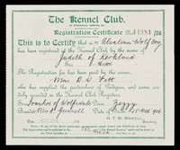 Kennel club clearance registrations