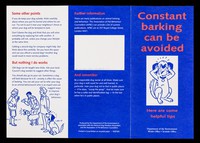 view Constant barking can be avoided : here are some helpful tips / Department of the Environment, Welsh Office, Scottish Office.