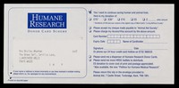 view Humane research donor card scheme / Animal Aid.