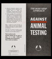 view The Body Shop approach : against animal testing / The Body Shop International PLC.