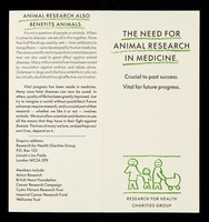 view The need for animal research in medicine : crucial to past success : vital for future progress / Research for Health Charities Group.