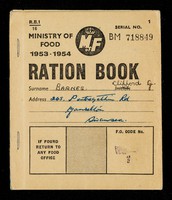 view Ministry of Food 1953-1954 ration book.