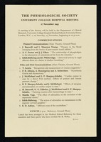 view The Physiological Society : University College Hospital meeting : 27 November 1943 / G.L. Brown, W.H. Newton.