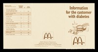 view Information for the customer with diabetes / McDonald's.
